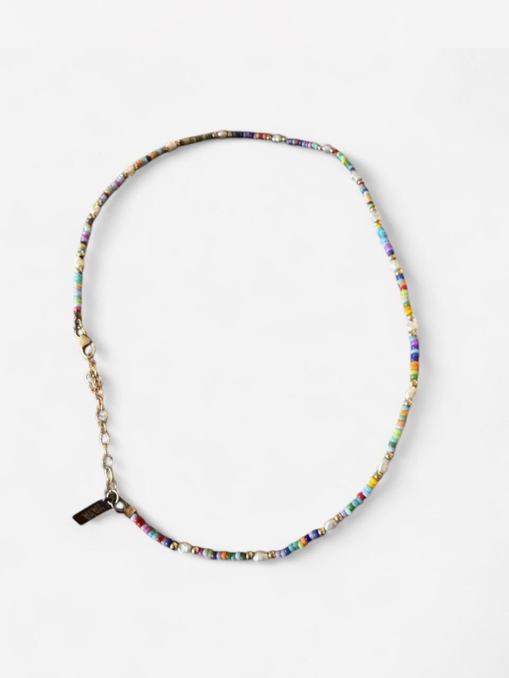 YaYa Aflalo Multicolor Seed Bead Necklace with Gold Accents